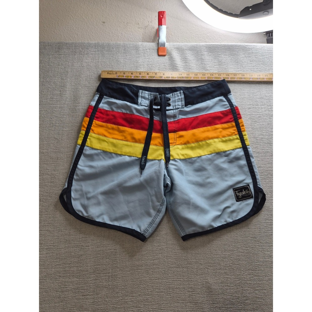 Fyasko Nostalgic Board Shorts Mens 30 Multicolor Colorblock Swimwear Surfing